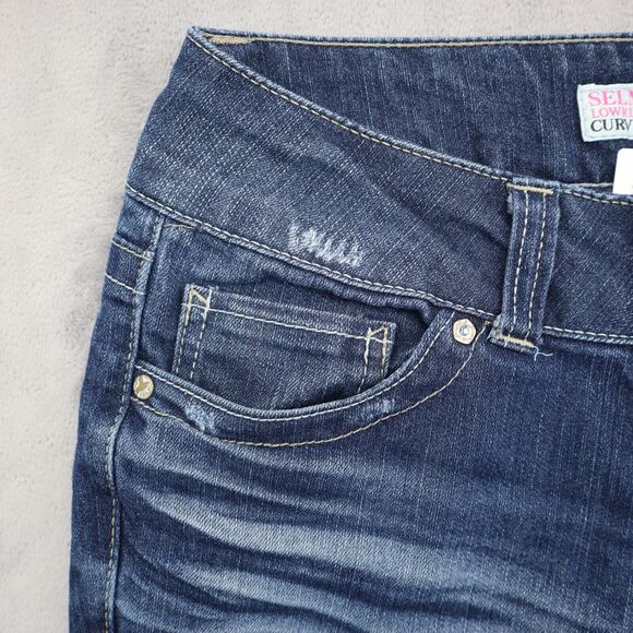 Grane Pants Womens 5 Blue Selma Low Rise Curvy Boot Zip Dark Wash Denim Jeans - Picture 8 of 16